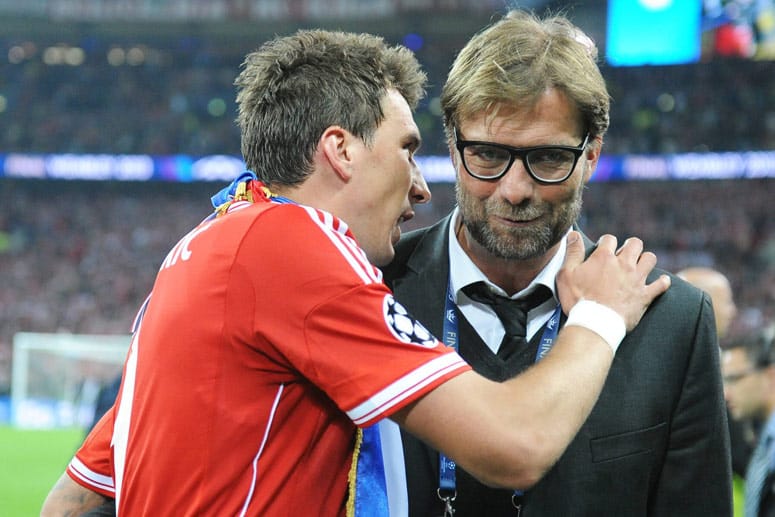 Mario Mandzukic und Jürgen Klopp nach dem Finale der Champions League 2013.