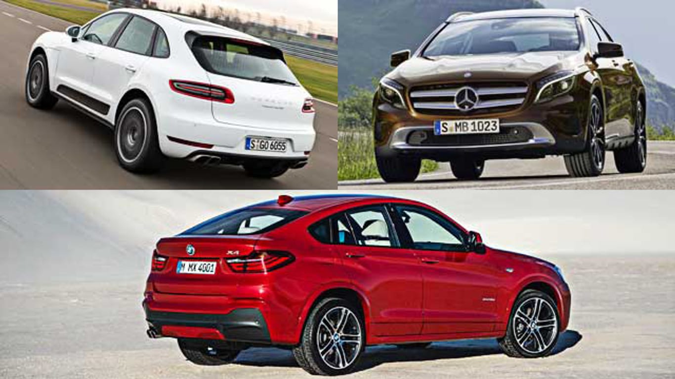 Porsche Macan, Mercedes GLA und BMW X4: Welches SUV erobert die meisten Kunden?