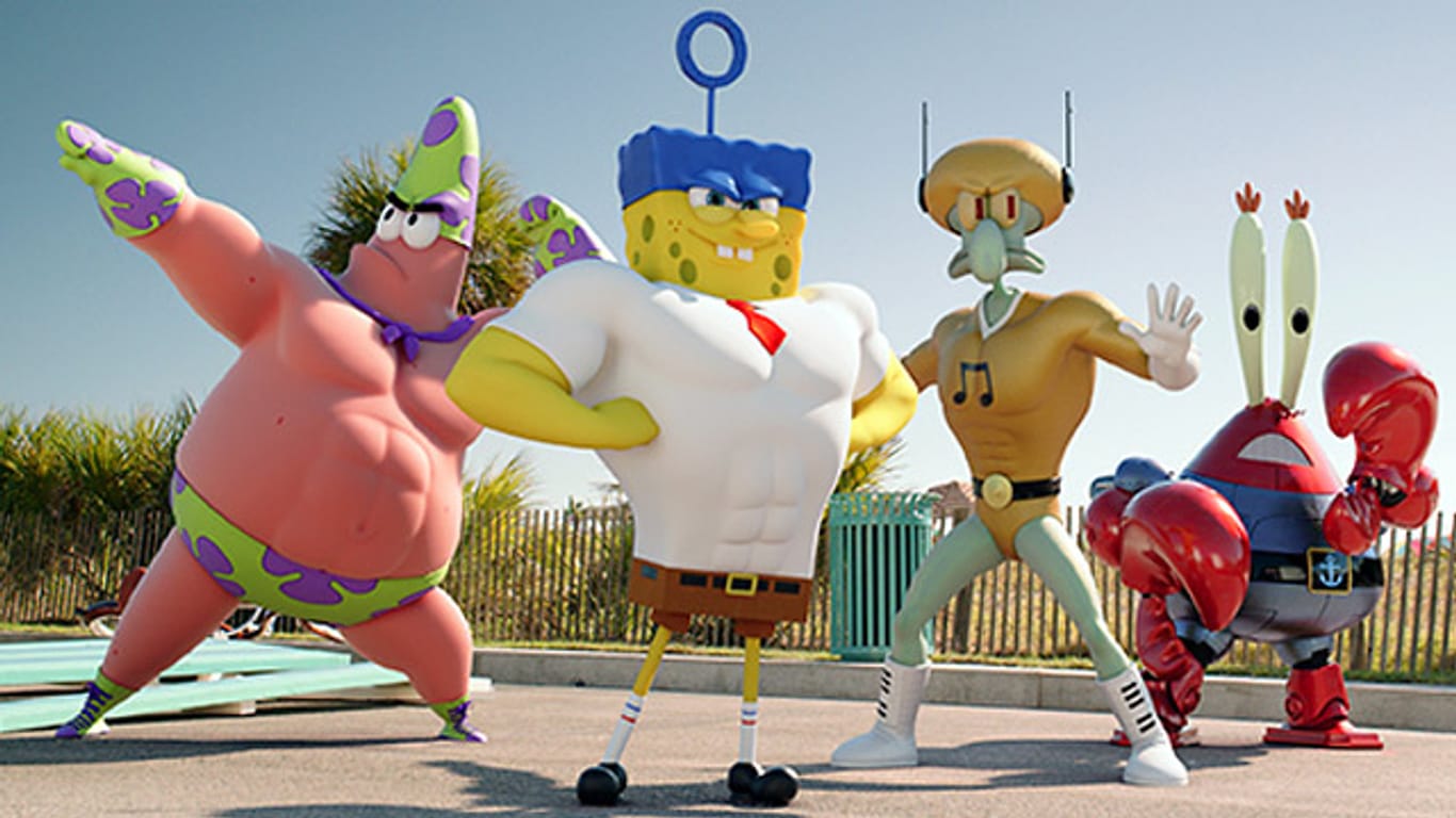 Patrick, SpongeBob, Thaddäus und Mr. Krabs mutieren zu Superhelden.