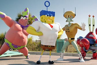 Patrick, SpongeBob, Thaddäus und Mr. Krabs mutieren zu Superhelden.