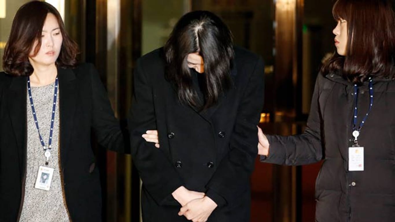 Die Chefin des Kabinenpersonals von Korean Air, Cho Hyun Ah, nach dem Schuldspruch infolge des Nuss-Skandals