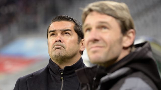 Wie viel Vertrauen hat Sportchef Poschner (li.) in Trainer von Ahlen noch? Wie viel Vertrauen hat Sportchef Poschner (li.) in Trainer von Ahlen noch?