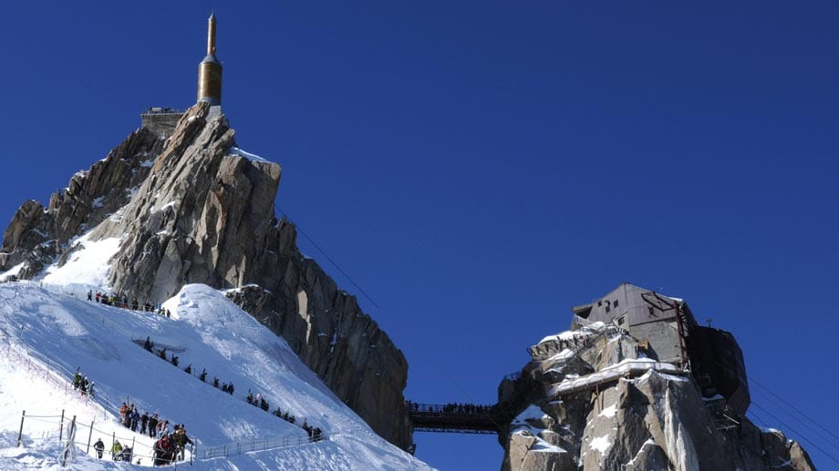 Am Gipfel angekommen: Die Bergstation der Aiguille du Midi.