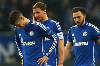 Enttäuschung: Die Schalker Matija Nastasic (von links), Benedikt Höwedes und Marco Höger nach der Niederlage gegen Real.