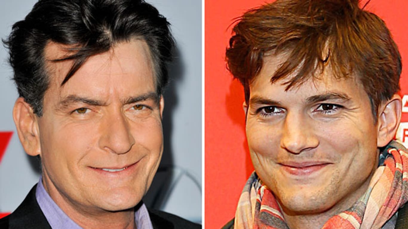 Zwei Stars aus "Two And A Half Men": Charlie Sheen und Ashton Kutcher.