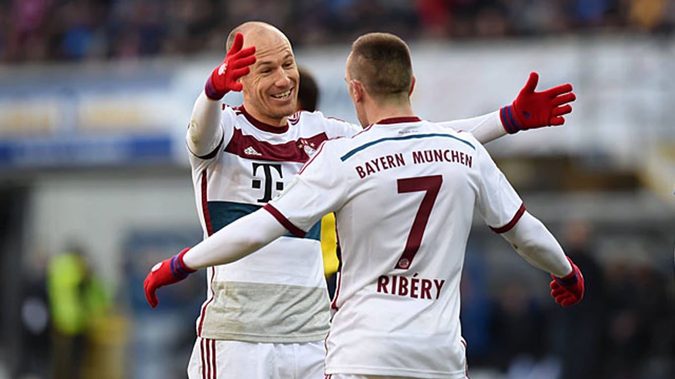 Arjen Robben (li.) und Franck Ribéry vom FC Bayern