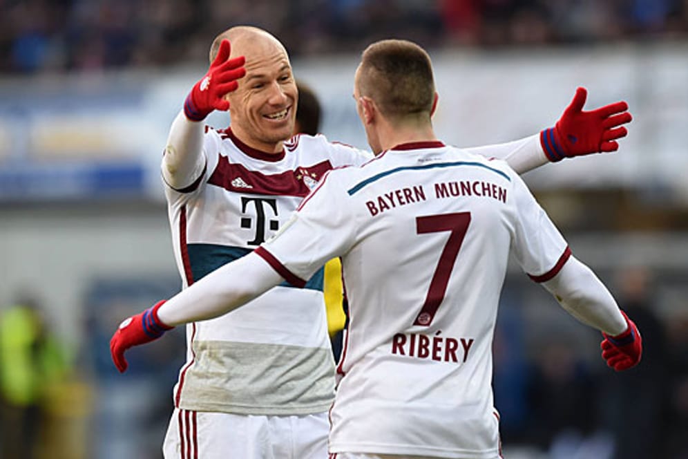 Arjen Robben (li.) und Franck Ribéry vom FC Bayern