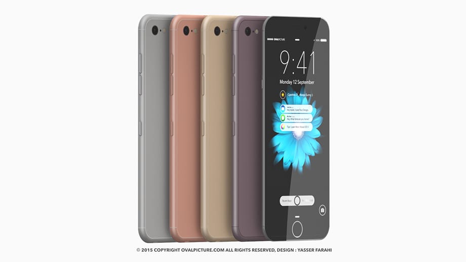 Die Lautstärketasten sind in Farahis Entwurf auf die rechte Seite des iPhone 7 gewandert.