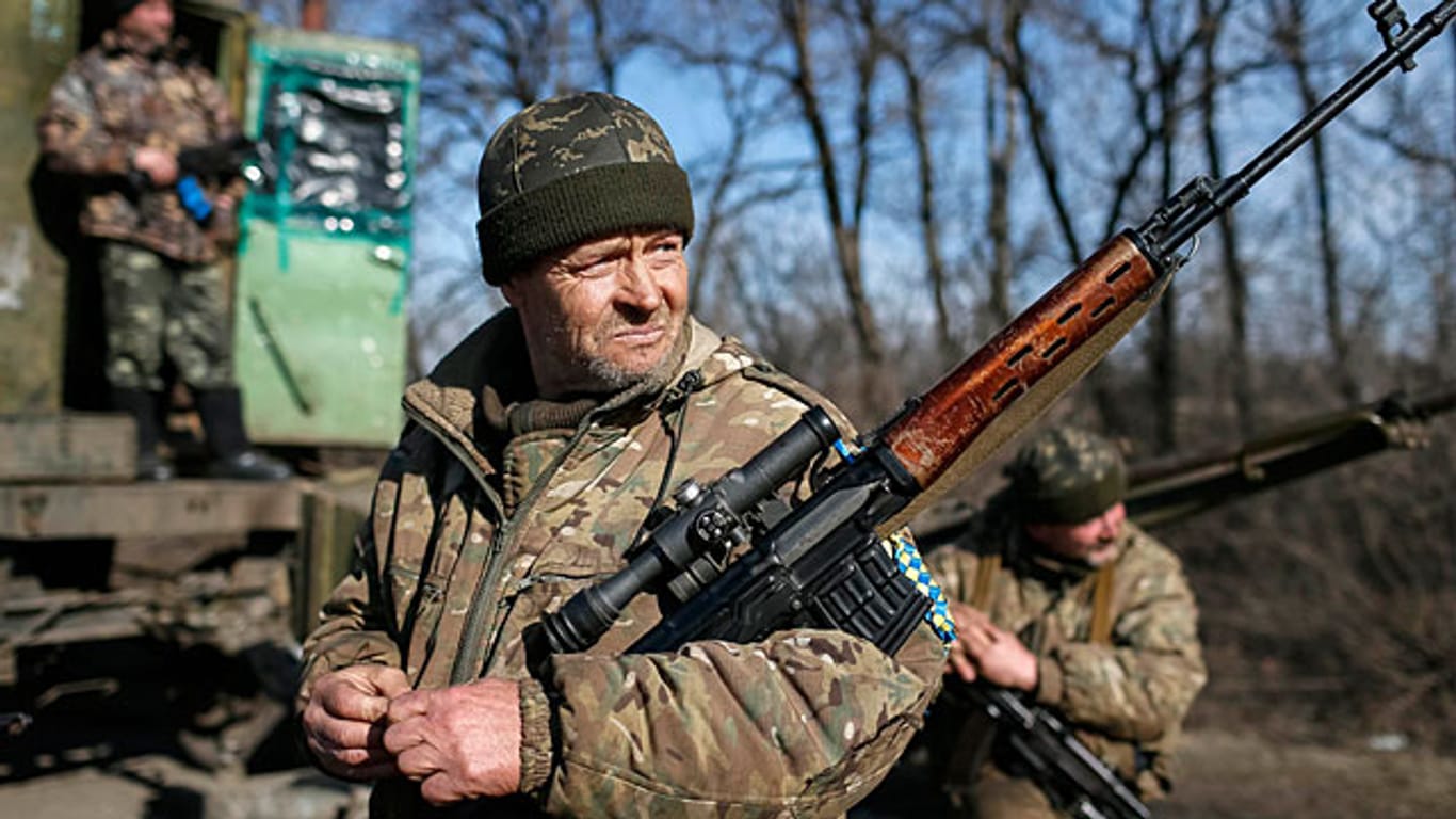 Ukrainische Truppen im Osten des Landes, nahe Artemivsk.