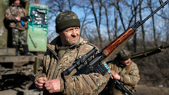 Ukrainische Truppen im Osten des Landes, nahe Artemivsk.