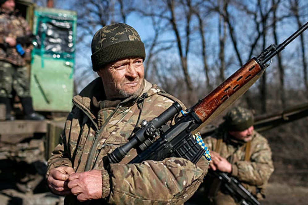 Ukrainische Truppen im Osten des Landes, nahe Artemivsk.