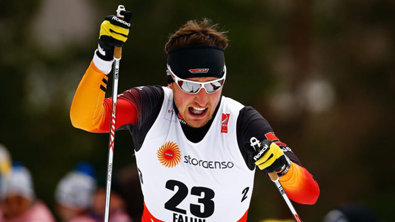 Jonas Dobler während des WM-Rennes über 15 Kilometer in Falun.