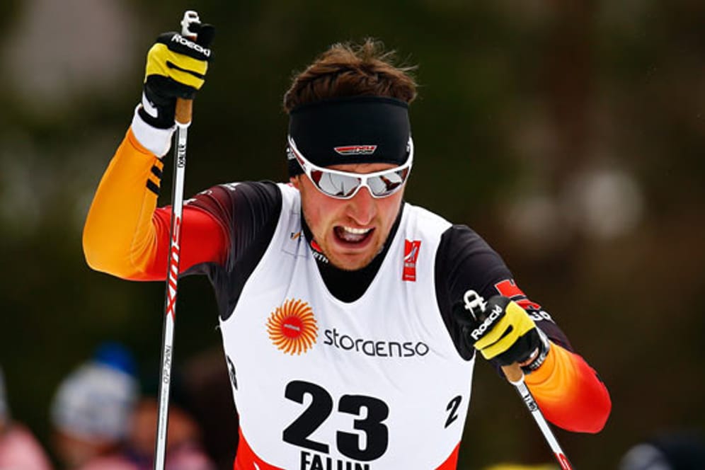Jonas Dobler während des WM-Rennes über 15 Kilometer in Falun.
