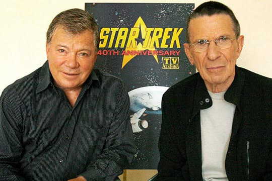 William Shatner (Captain Kirk) und Leonard Nimoy (Mr. Spock) im August 2006.