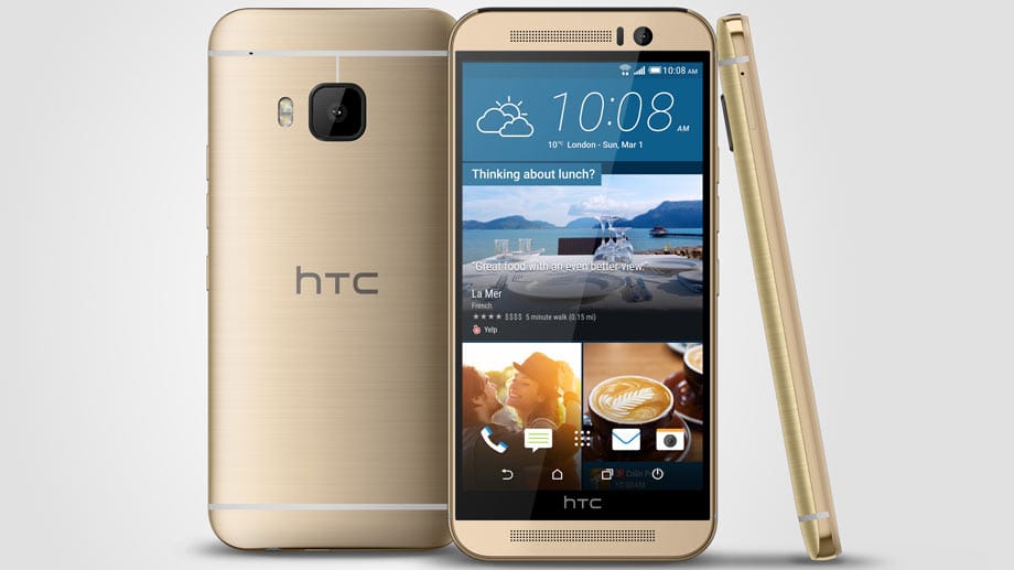 Auch in mattem Gold bietet HTC das One M9 an, so wie bereits den Vorgänger.