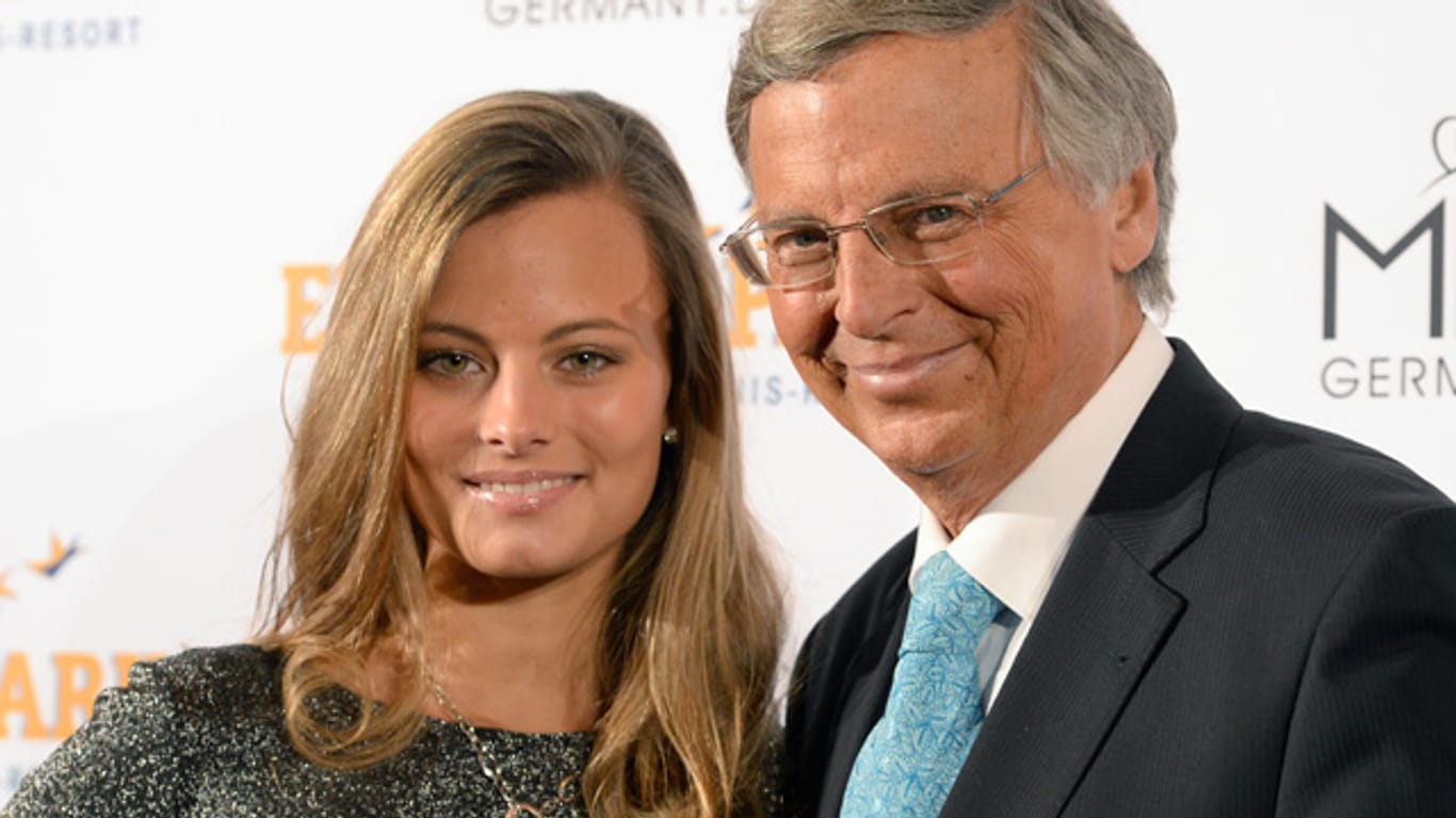 Wolfgang Bosbach mit Tochter Viktoria vor der Wahl der Miss Germany 2015.
