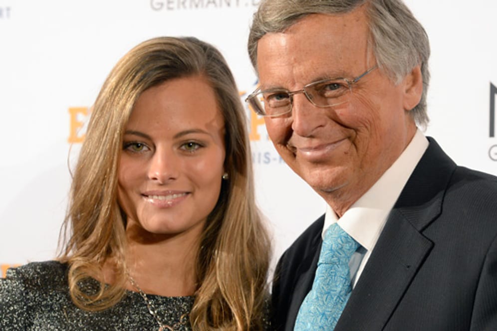 Wolfgang Bosbach mit Tochter Viktoria vor der Wahl der Miss Germany 2015.