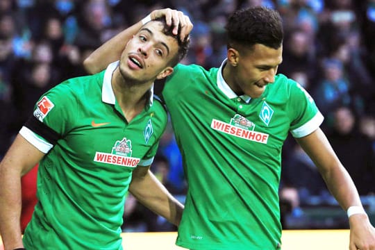 Begehrt: Die Werder-Stürmer Franco Di Santo und Davie Selke (links) haben die Aufmerksamkeit auf sich gelenkt.