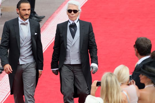 Sébastien Jondeau und Karl Lagerfeld.