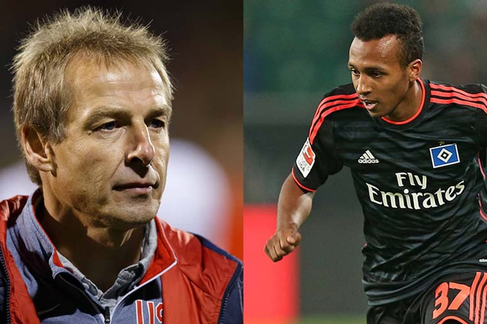 US-Nationaltrainer Jürgen Klinsmann (li.) und sein Schützling Julian Green.