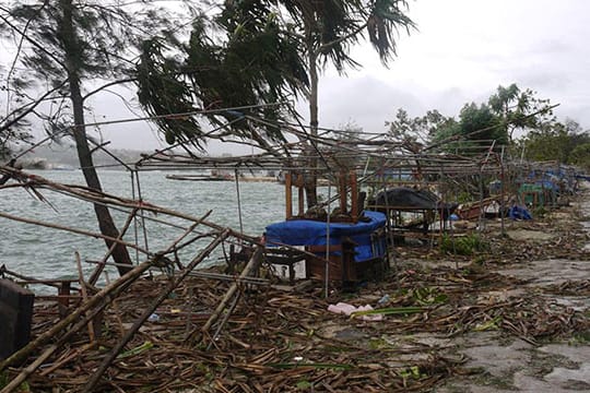 Vanuatus Hauptstadt Port Vila: Von den meisten Häusern ist kaum noch etwas übrig.