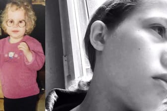 Antonia an ihrem zweiten Geburtstag und heute.