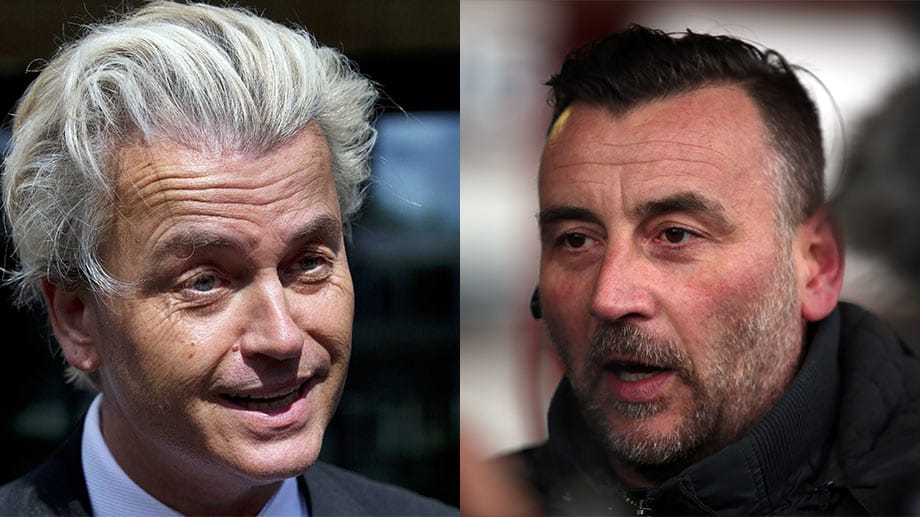 Wollen laut "Bild" beide in Dresden für Pegida werben: Die beiden Islamfeinde Lutz Bachmann (rechts) und der Niederländer Geert Wilders.