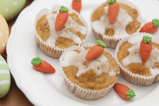 Möhren-Muffins schmecken nicht nur Kindern.