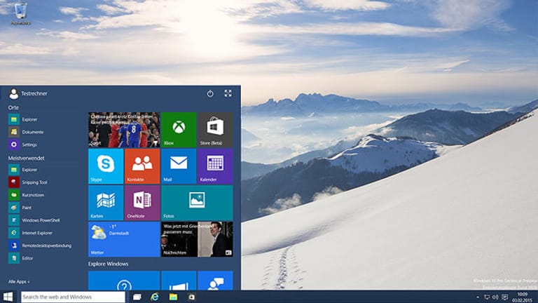 Startmenü von Windows 10