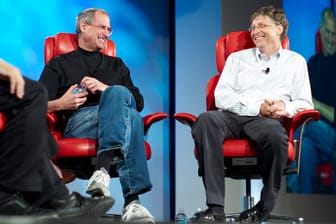 Steve Jobs und Bill Gates in einem Interview auf der IT-Konferenz "D5 - All Things Digital' im Jahr 2007.