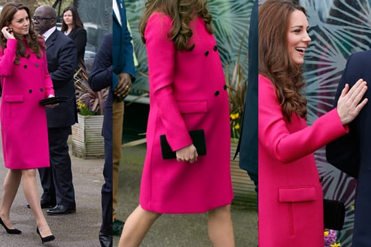 Pretty in Pink: So zeigte sich Herzogin Kate bei ihrem letzten Auftritt vor der Babypause.