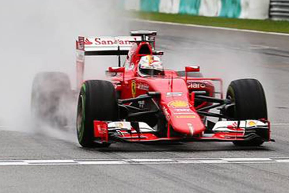 Sebastian Vettel rast im Qualifying auf Platz zwei.