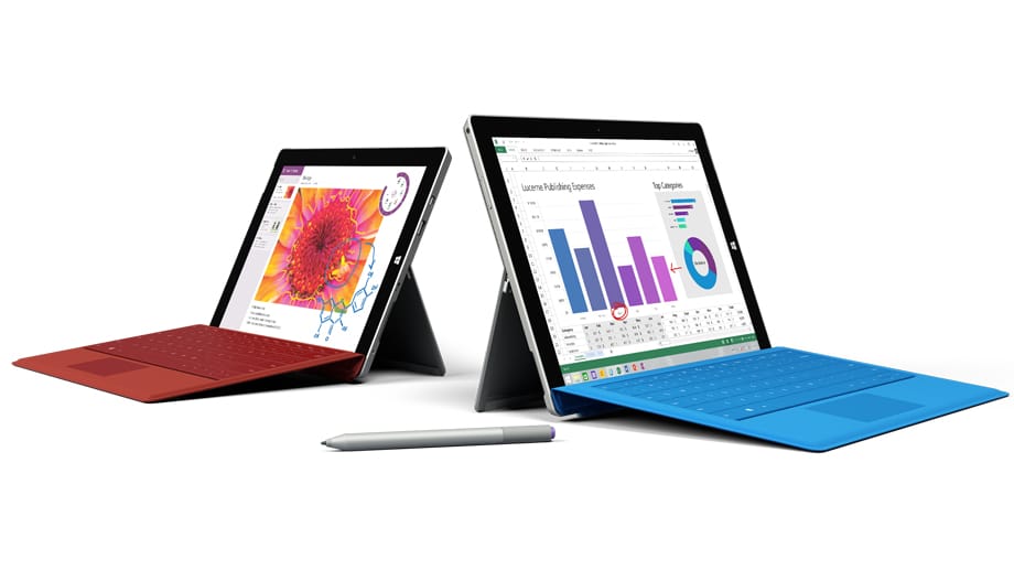 Microsoft bietet das Surface 3 in zwei Versionen an. Eine ist nur mit WLAN, die andere mit 4G-Mobilfunk ausgestattet.
