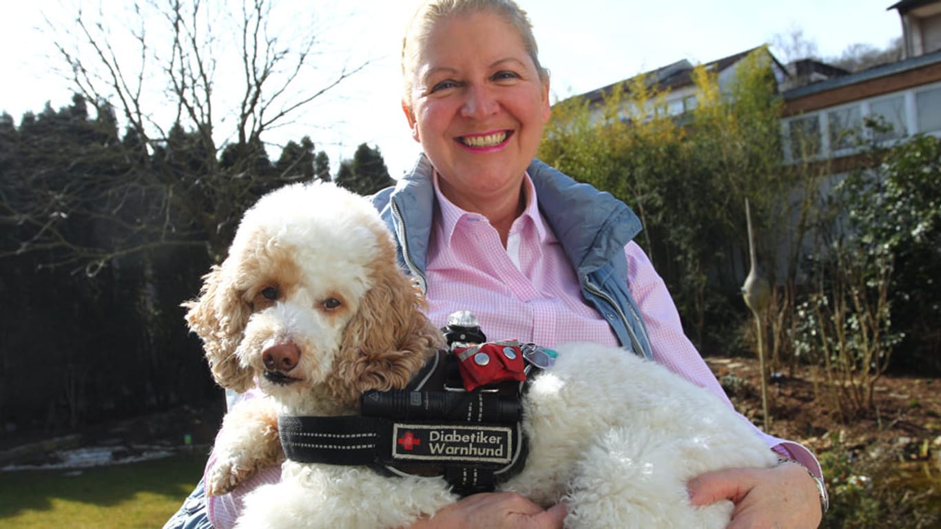 Annegret Pross und ihr Pudel sind unzertrennlich. Und das müssen sie auch sein, denn der Hund schützt das Leben der Diabetikerin.