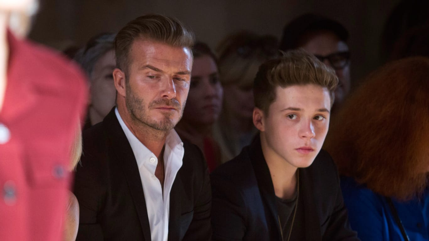 David Beckham und sein ältester Sohn Brooklyn (16).