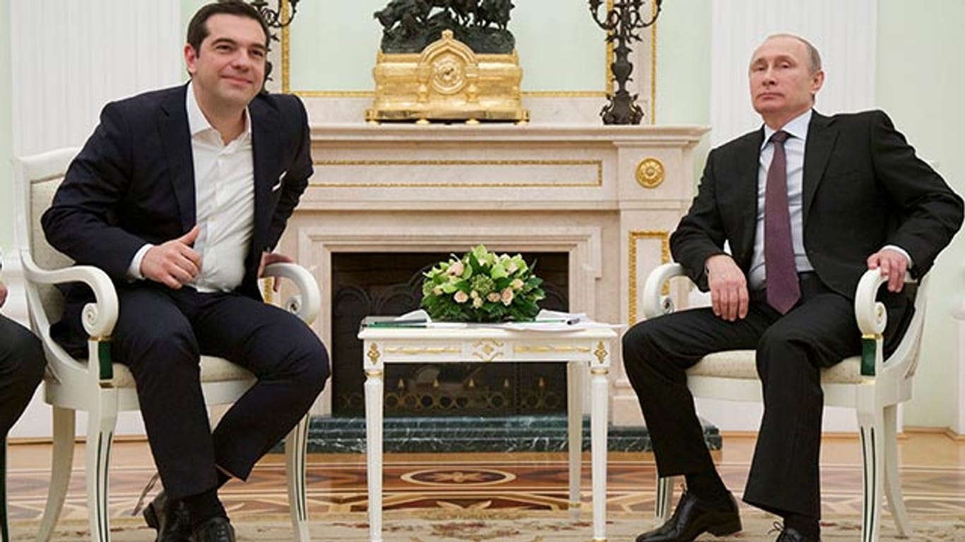 Alexis Tsipras und Wladimir Putin bei ihrem Treffen in Moskau.