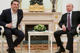 Alexis Tsipras und Wladimir Putin bei ihrem Treffen in Moskau.