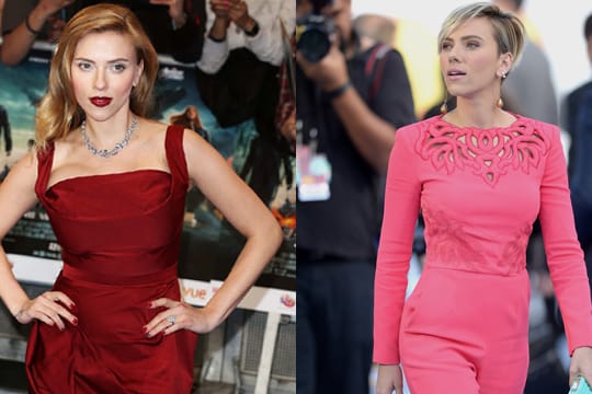 Abgespeckt? Scarlett Johansson erschien bei den MTV Movie Awards (r.) deutlich schlanker als sonst.