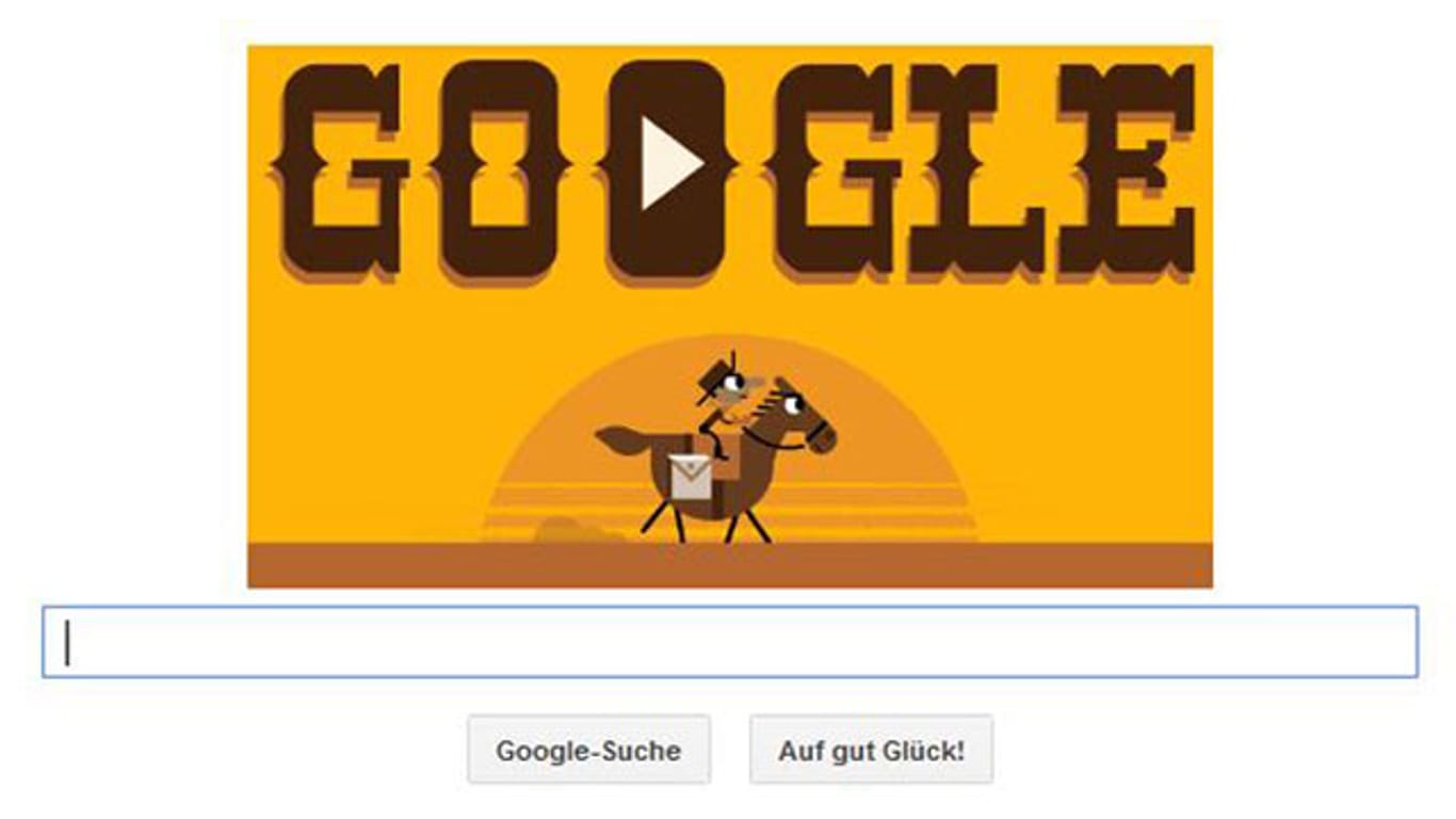 Google Doodle zum 155. Jahrestag des Pony Express.