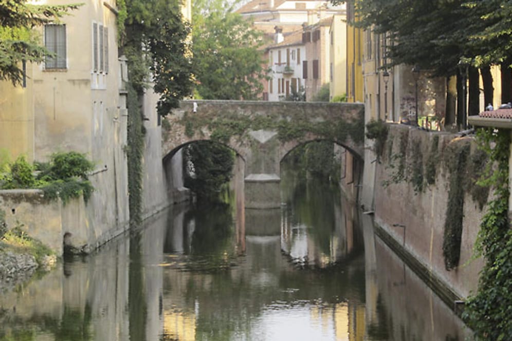 Mantua ist eine wundervolle Stadt mit Kanälen und Reisfeldern.