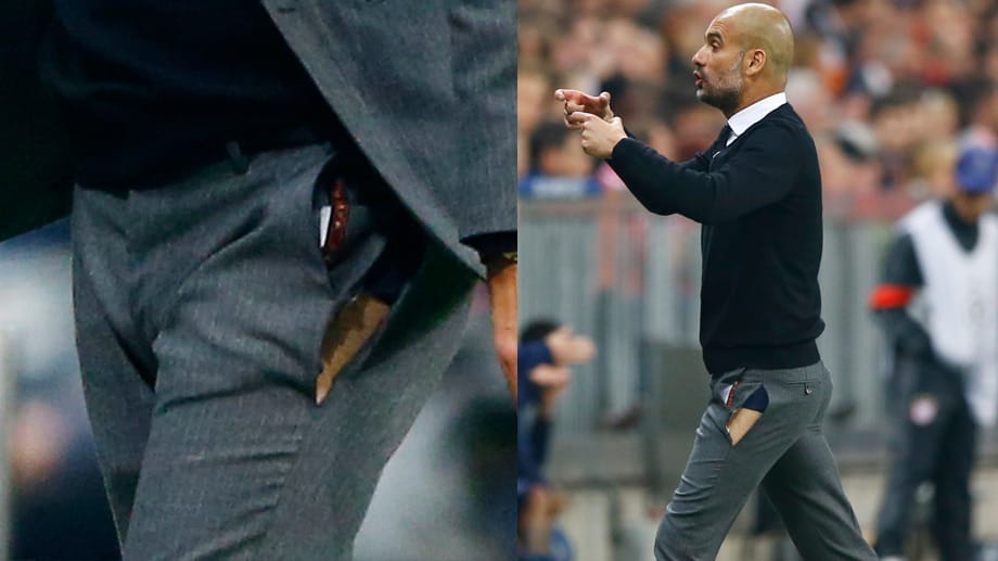 Pep Guardiolas Hose hielt ihrem Einsatz in der Champions League nicht stand.