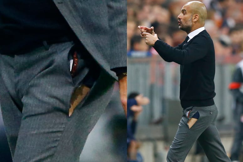 Pep Guardiolas Hose hielt ihrem Einsatz in der Champions League nicht stand.