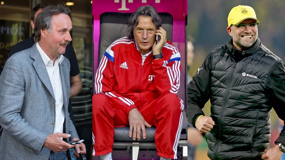 Im Fokus: Peter Neururer und sein Sakko, Dr. Hans-Wilhelm Müller-Wohlfahrt und Jürgen Klopp (v. li.). Im Fokus: Peter Neururer und sein Sakko, Dr. Hans-Wilhelm Müller-Wohlfahrt und Jürgen Klopp (v. li.).