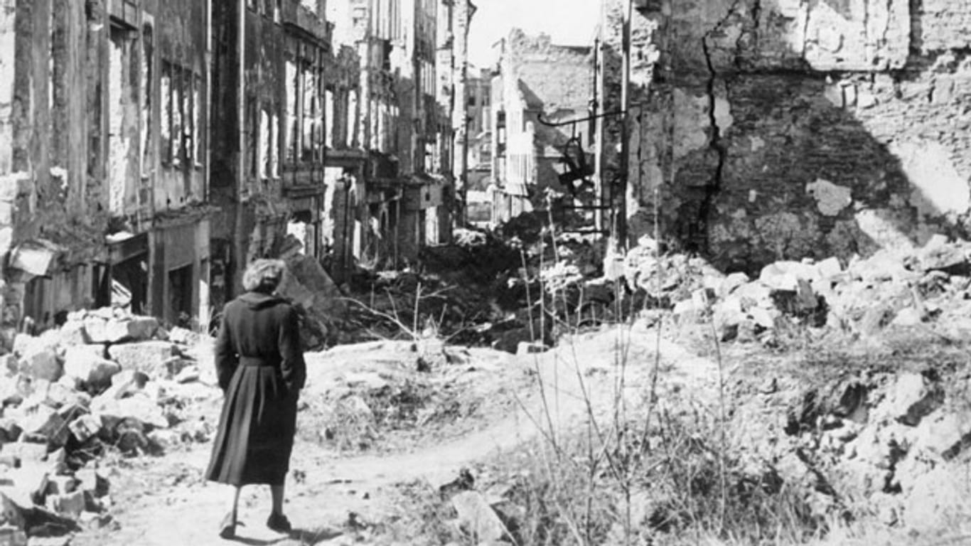 Das zerstörte Dresden nach dem Zweiten Weltkrieg.