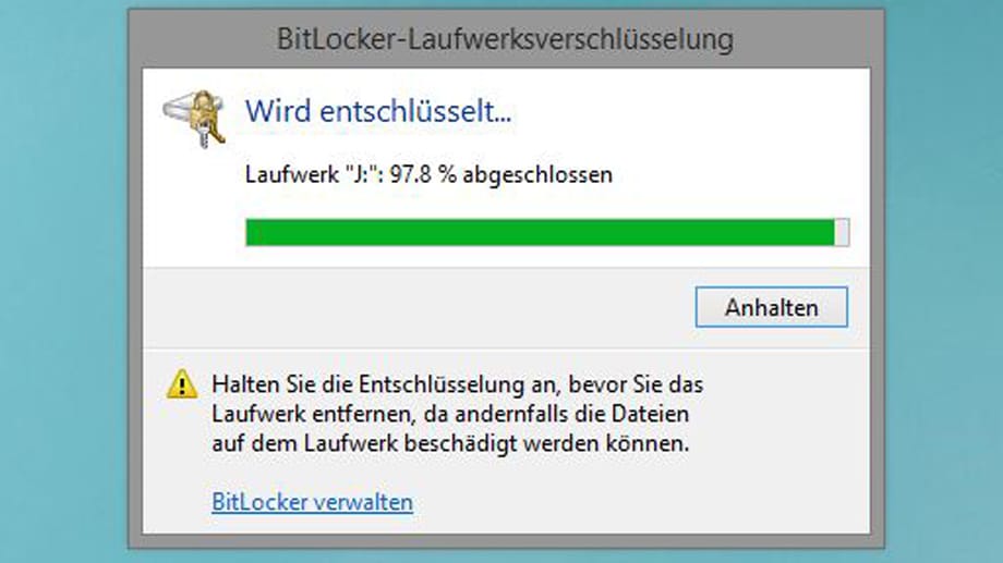 BitLocker unter Windows 8 deaktivieren