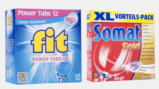 Gute Geschirrspülmittel sollen nicht nur das Geschirr reinigen, sondern auch die Umwelt schonen. "Somat Gold" und "Fit Power Tabs 12" haben diesen Check bestanden.