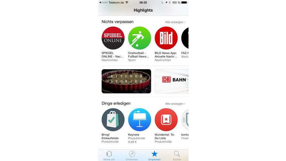 Im App Store auf dem iPhone erkenn man die Watch-Apps an ihrem kreisrunden Icon.
