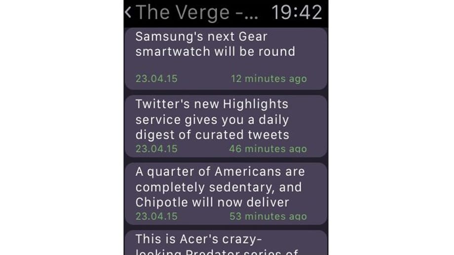 Nachrichten im Blick: Die App RSSWear bringt die RSS-Feeds von Blogs und Nachrichtenseiten auf die Apple Watch.