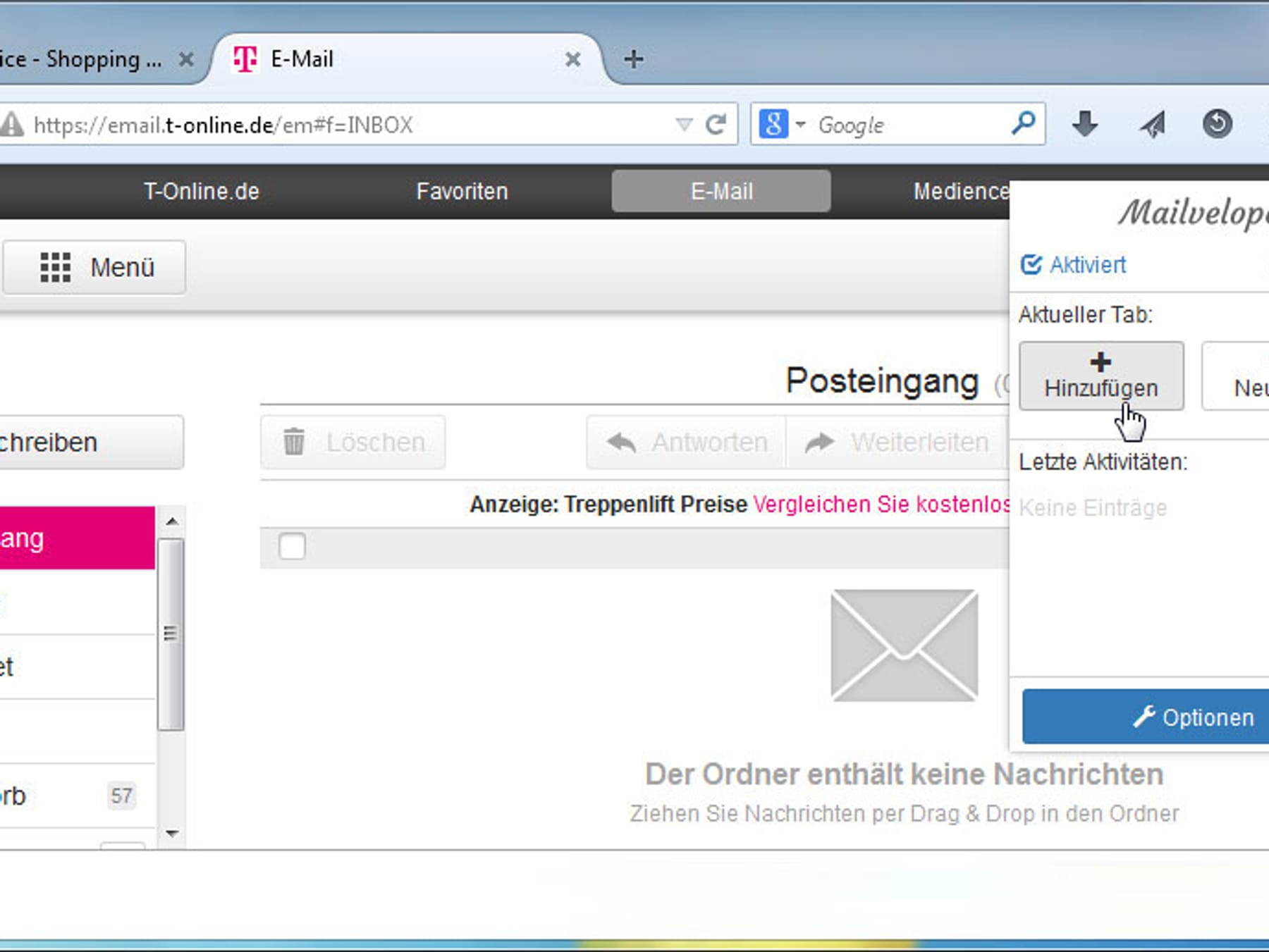 Mailvelope für email.t-online.de konfigurieren und Nachrichten verschlüsseln