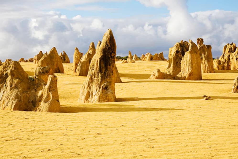 Eine Kulisse wie auf einem Wüstenplaneten: die „Pinnacles“ im Westen Australiens.